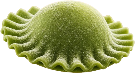 Sorrentino verde de espinacas relleno de ricotta y nueces